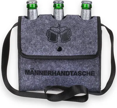 Produktbild von Flaschentasche Bierträger Flaschenträger für 3 Flaschen »Männerhandtasche«