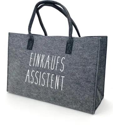 Produktbild von heimtexland ® Allzweck Filztasche Shopper Tasche Tragetasche Filz Einkaufstasche Einkaufskorb XL Shopping Bag Henkeltasche Typ717 Einkaufsassistent Grau