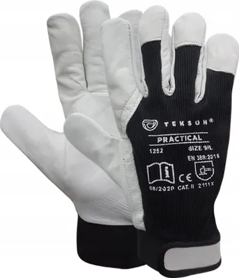 Zdjęcie produktu dla Rękawice Ochronne Tekson Practical 1252 Skóra Kozia Z Rzepem Roz. 10