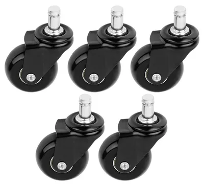 Image de Protège-pieds en caoutchouc pour pieds de fauteuils - Lot de 5 - 5 cm - 11 mm - Noir