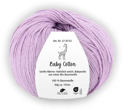 Produktbild von Pro Lana BABY Baumwolle 50 g 100 % Baumwolle Babywolle speichelecht 155 m Farbe 042 - flieder