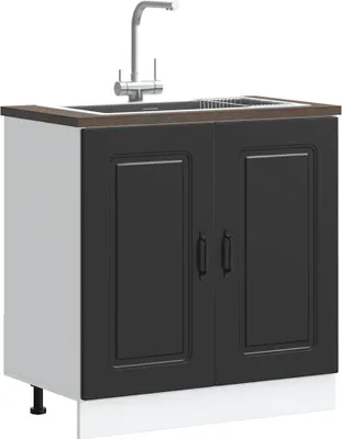 Produktbild von "im Angebot" Spülenunterschrank Kalmar Schwarz 80x46x81,5 cm Holzwerkstoff - Küchenschränke CC23919