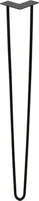 Produktbild von Wolketon 4x 61cm Hairpin Legs Tischbeine Tischgestell Metalltischbeine Haarnadelbeine Moebelfuesse Tischkufen Haarnadelbeine schwarz 2 Stangen, fuer Schreibtisch,Esstisch 61cm