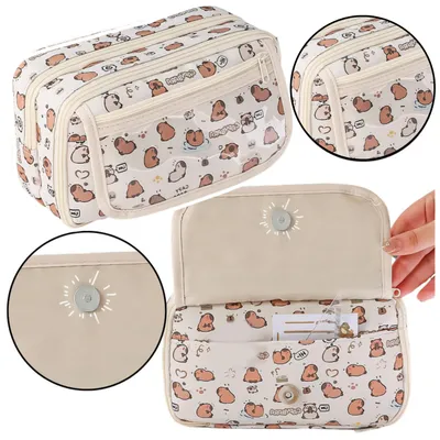 Image de Trousse scolaire Trousse Capybara Blanc 21cm