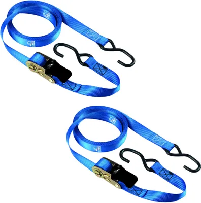 Produktbild von BASI - Spanngurt mit Ratsche und S-Haken 2er Set - SG 309 - Blau - Länge (5000 mm) - Breite (25 mm) - - Zurrkraft 250 kg - 2x0004-0309