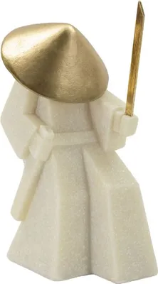 Produktbild von Mauro Ferretti Dekofigur Samurai Toku Quarzy 14x9x24,5 cm weiß gold