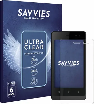 Produktbild von 6x Für Logicom Wave 2 Schutzfolie Savvies Displayschutz Display Schutz Folie Klar Transparent