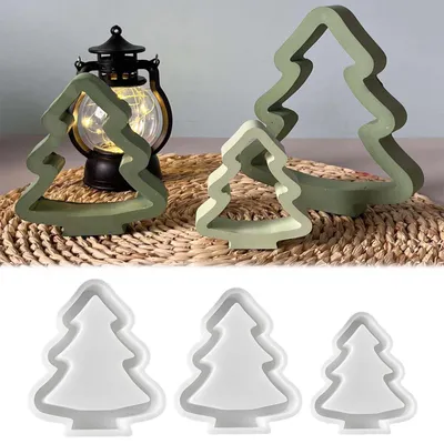 Produktbild von 3 Silikonformen für Weihnachtsbäume, Gussformen für Weihnachtsdekorationen, Gips-Kerzenformen, DIY-Weihnachtsbäume