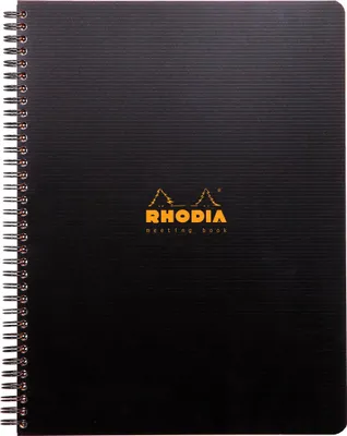 Produktbild von Rhodia 5x Meeting Book Rhodiactive A4+, Spiralbuch, 80 Blatt 90g Schwarz 119940C