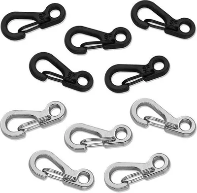 Produktbild von Mini-Karabiner-Set – 10 Stück Karabinerhaken mit Schnappverschluss, ideal für Camping, Reisen und Wandern