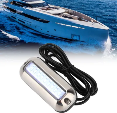 Obrázek produktu pro Modré 27LED podvodní světlo 74LM Jasné záďové světlo IP68 Vodotěsné pouzdro z nerezové oceli pro námořní lodě