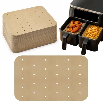 Produktbild von Backpapier für Heißluftfritteuse - Antihaftbeschichtet und perforiert - Zum Kochen und Backen - 120 Stück