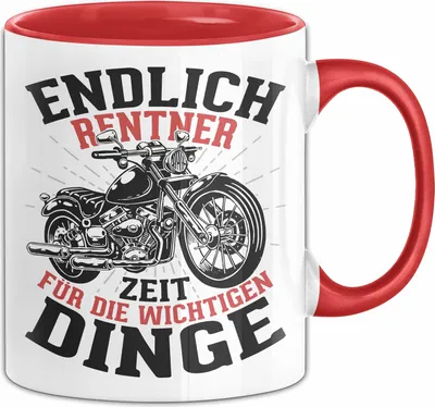 Produktbild von Motorrad Opa Tasse Geschenk Motorradfahrer Rentner Großvater Geschenkidee Kaffee-Becher (Rot)