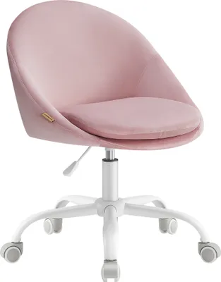 Produktbild von SONGMICS Homeoffice Stuhl, Drehstuhl, Schreibtischstuhl, aus Samt, pastellrosa