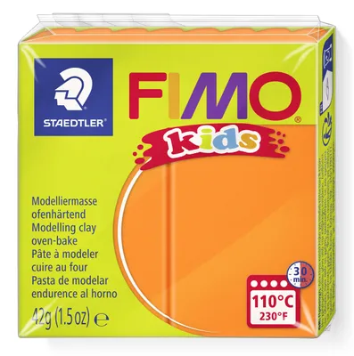 Produktbild von STAEDTLER FIMO kids 8030 ofenhärtende Modelliermasse Einzelprodukt, 42g, orange