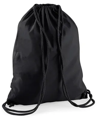 Produktbild von Westford Mill W110 | Baumwoll Gymsac / Turnbeutel | 37 x 46 cm - Farbe: Black/Black - Größe: 37 x 46 cm