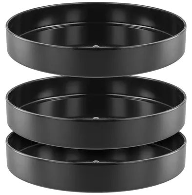 Image de Ensemble de 3 plateaux tournants "Lazy Susan", diamètre 30 cm, couleur noire