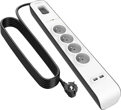 Obrázok produktu pre Zásuvková lišta s 4 zásuvkami a vypínačom Belkin BSV401CA2M (2 m)