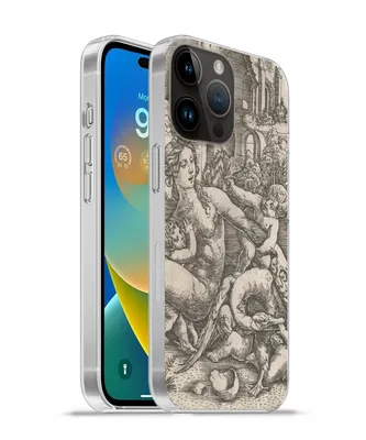 Produktbild von MuchoWow® Handyhülle Schutzhülle Hülle für Apple iPhone 14 Pro Max Leda und der Schwan mit ihren vier Kindern - Gemälde von Meister IB mit dem Vogel Silikon Softcase Handy Hülle - Hardcover