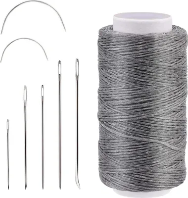 Produktbild von Namner Leder Faden Set 150D Dunkelgrau Ledergarn mit Nadeln
