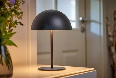 Produktbild von LED Tischlampe Akku USB-C Touchschalter Indoor Outdoor 28cm Metall Schwarz