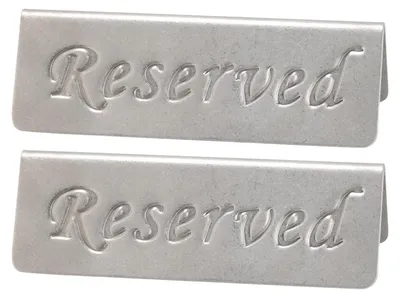 Reserviert-Schilder aus Edelstahl, 2er-Set, 30x45 cm, silber