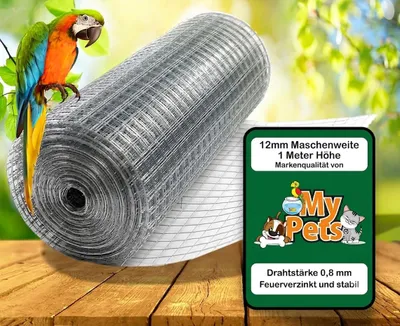 Produktbild von Volierendraht 1 x 25 Meter 12 x 12 mm Drahtgitter Verzinkt Drahtzaum Maschendraht Draht Voliere