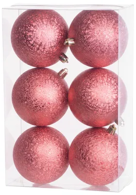 Image de Boules MagicHome Noël, 6 pcs, rouges, pour sapin de Noël, 8 cm