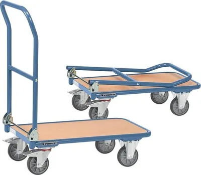 Produktbild von Plattformwagen Ladeflchen L720xB450 mm Stahlrohr taubenblau, RAL 5014 Trgf. 250 kg