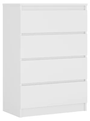 Produktbild von Kommode mit 4 Schubladen, Mattweiß, 101 x 70 x 39 cm