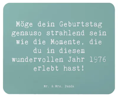 Produktbild von Mr. & Mrs. Panda Mouse Pad Spruch 1976 Geburtstag - Meeresbrise - Geschenk, herzlicher Geburtstagswunsch, Geburtstagsgeschenk, pc mauspad, Alter, computer, mousematte