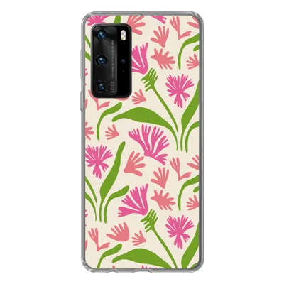 Produktbild von MuchoWow® Handyhülle Schutzhülle Hülle für Huawei P40 Pro Blume - Muster - Blatt Silikon Softcase Handy Hülle - Schutz