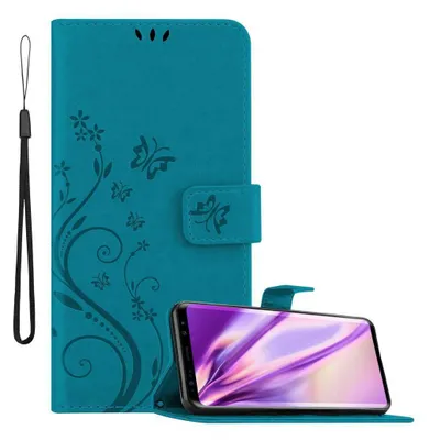 Zdjęcie produktu dla Cadorabo pokrowiec na Samsung Galaxy S9 pokrowiec ochronny w kolorze niebieskim pokrowiec ochronny pokrowiec na telefon komórkowy etui w kwiaty etui w kwiaty