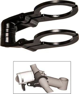 Obrázok produktu pre Držiak lampy Herrmans Dual black, objímka na riadidlá 31,8 mm