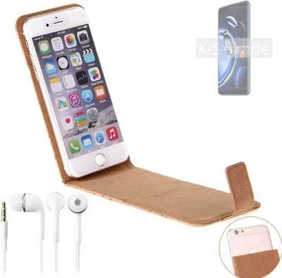 Produktbild von K-S-Trade Schutzhülle mit Kopfhörer kompatibel mit Xiaomi Redmi Note 11SE Handyhülle Cover Kork Tasche Flipstyle Case
