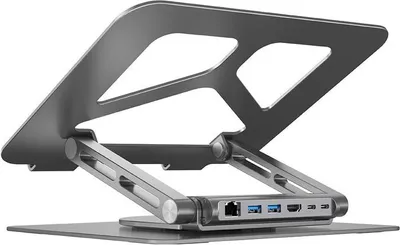 Produktbild von Unitek Stojan Na Laptop Skládací + Hub Usb-C Hdmi 4K Pd