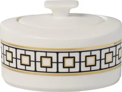 Obrázek produktu pro Villeroy & Boch 1046520960, Černá, Zlato, Bílá, Porcelán, Kulatý, Porcelán, Odnímatelné víko, 330 ml