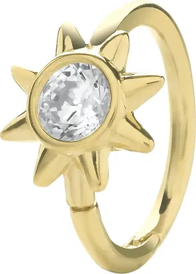 Produktbild von Chice 9 Karat (375) Gold Damen - Einzel Knorpel Creole mit Zirkonia - 10mm*6mm; TRS26283