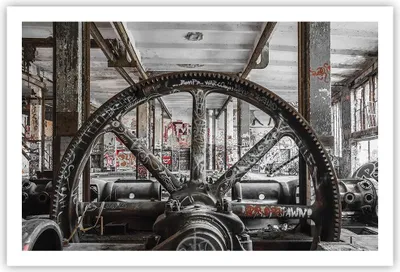 Produktbild von Poster - Poster ohne Rahmen - Maschine Industrie Graffiti - 91,5x61 cm - Wand Bild - Wanddeko - Wandbilder - Kunstposter - Wandposter - Bilder - Kunstdruck - Wanddekoration - Wandbild P2XAA91x61-4304