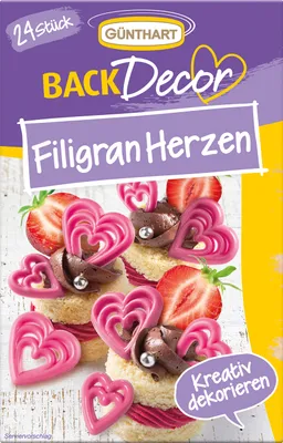 Produktbild von BackDecor 24 Filigran Herzen in rosa