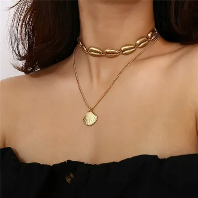 Zdjęcie produktu dla Naszyjnik Choker Celebrytka Długa Boho Złoty 40