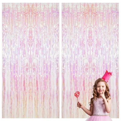 Produktbild von 2 Stück Glitzer Hintergrund Lametta Vorhänge - Selbstklebend - 1m x 2m
