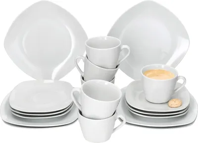 Produktbild von 18tlg Kaffeeservice Lotta weiß Porzellan 6 Personen