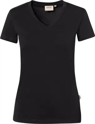 Produktbild von HAKRO Damen V-Shirt Stretch 172, schwarz, L