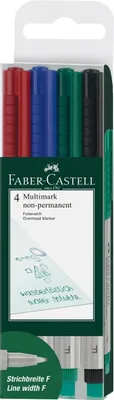 Productafbeelding van Faber-Castell 151404 CD-Marker MULTIMARK - niet-permanent, F, 4 kleuren, etui