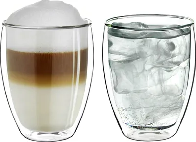 Produktbild von Creano doppelwandiges XXL Thermoglas 400ml, Extra großes hitzebeständiges Doppelwandglas aus Borosilikatglas, Kaffeegläser, Teegläser, Latte Macchiato Gläser, 2er Set