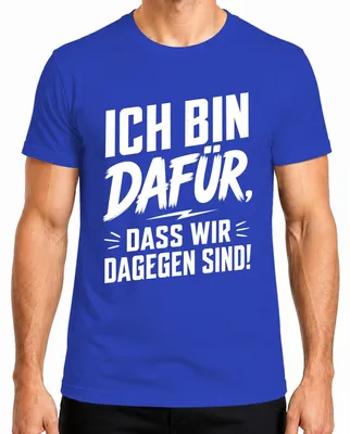 Productafbeelding van "Ik ben er voor, maar we zijn ertegen. Grappige uitspraak. Sarcastisch heren T-shirt, blauw, XXL."