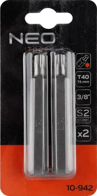 Zdjęcie produktu dla NEO TOOLS Końcówka TORX T40 x 75 mm, S2 x 2 szt.