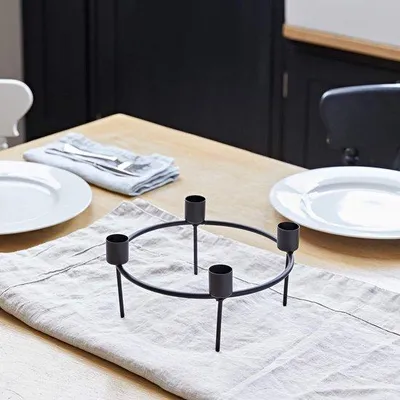 Immagine prodotto di Portacandele metallici neri da 20 cm