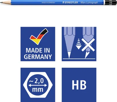Zdjęcie produktu dla Ołówek Staedtler® 100-HB Mars® Lumograph® - HB, niebieski
